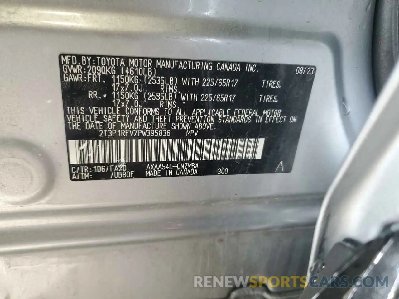 14 Фотография поврежденного автомобиля 2T3P1RFV7PW395836 TOYOTA RAV4 2023