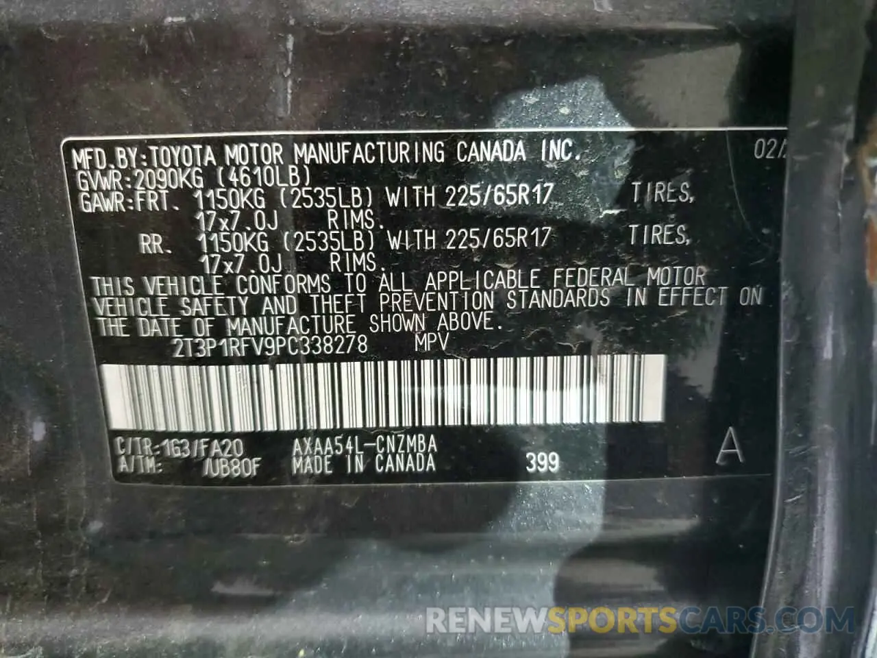 13 Фотография поврежденного автомобиля 2T3P1RFV9PC338278 TOYOTA RAV4 2023