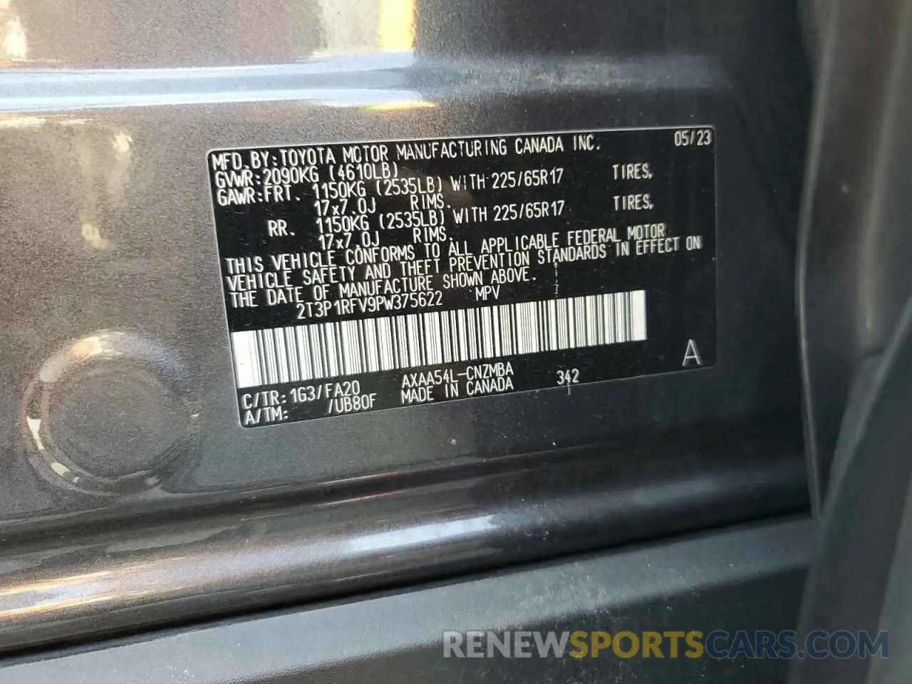 13 Фотография поврежденного автомобиля 2T3P1RFV9PW375622 TOYOTA RAV4 2023