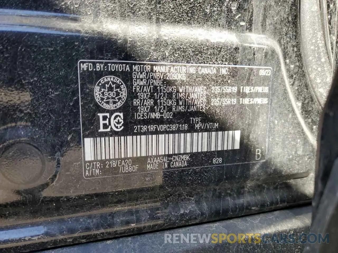 13 Фотография поврежденного автомобиля 2T3R1RFV0PC387118 TOYOTA RAV4 2023