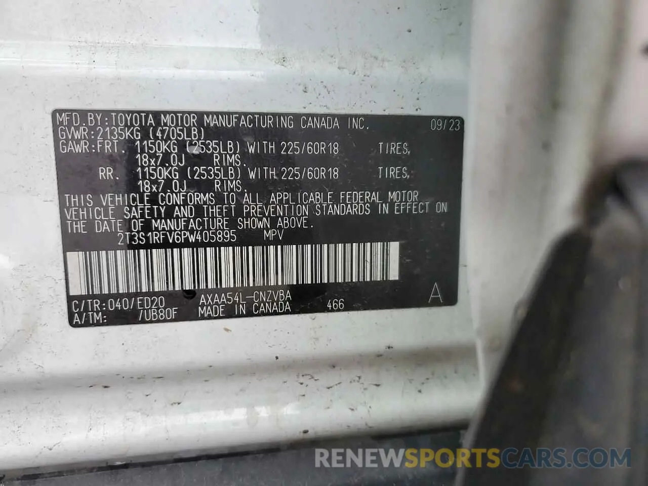 14 Photograph of a damaged car 2T3S1RFV6PW405895 TOYOTA RAV4 2023