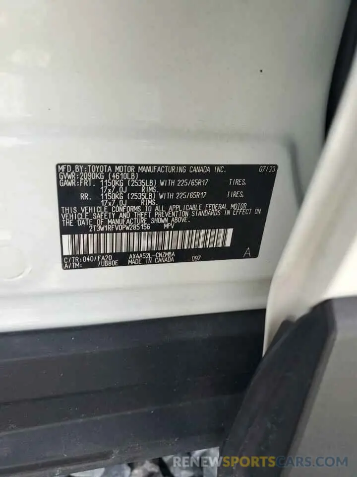 13 Фотография поврежденного автомобиля 2T3W1RFV0PW285156 TOYOTA RAV4 2023