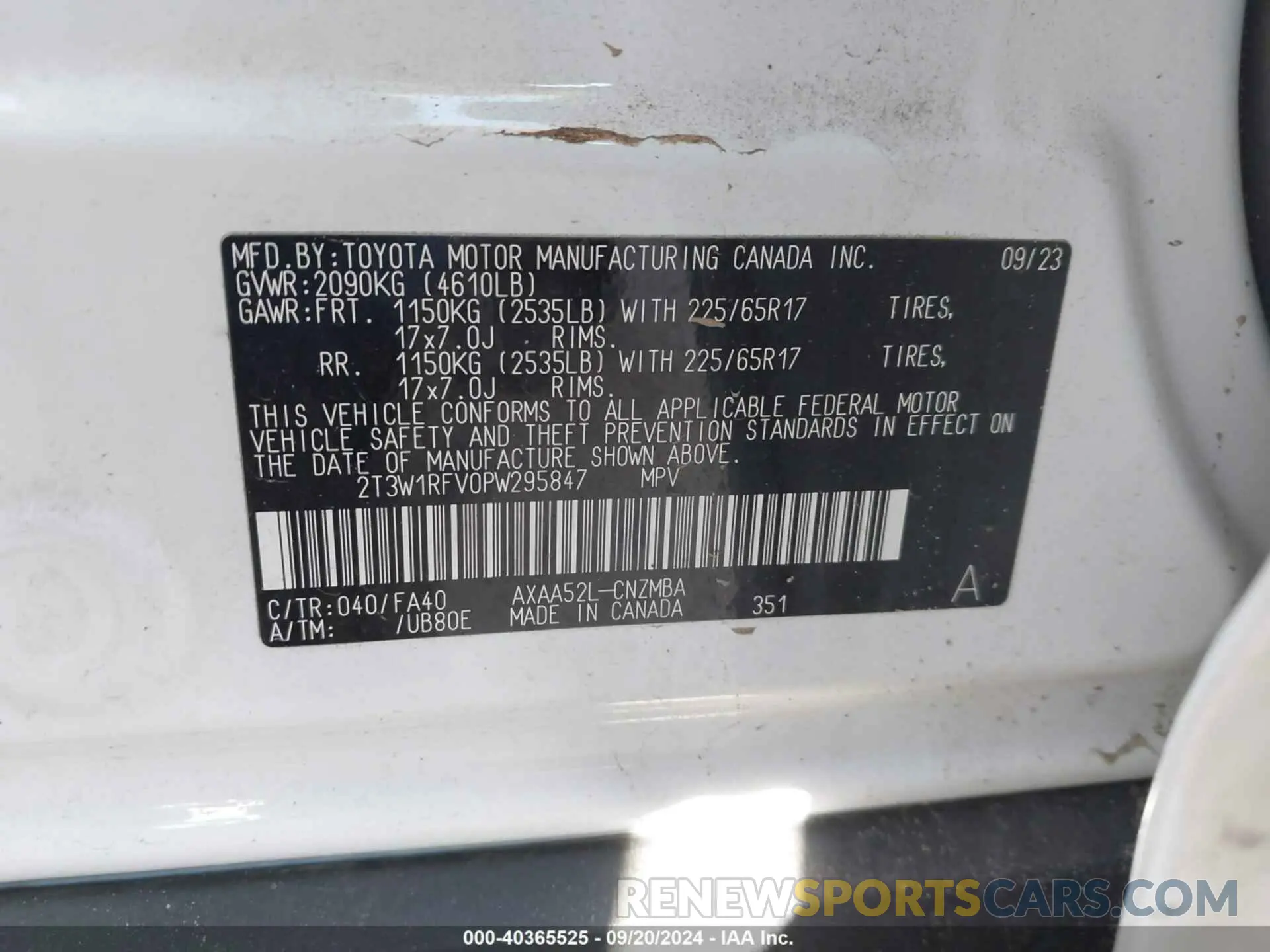 9 Photograph of a damaged car 2T3W1RFV0PW295847 TOYOTA RAV4 2023