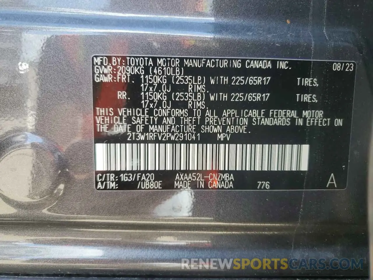 14 Фотография поврежденного автомобиля 2T3W1RFV2PW291041 TOYOTA RAV4 2023
