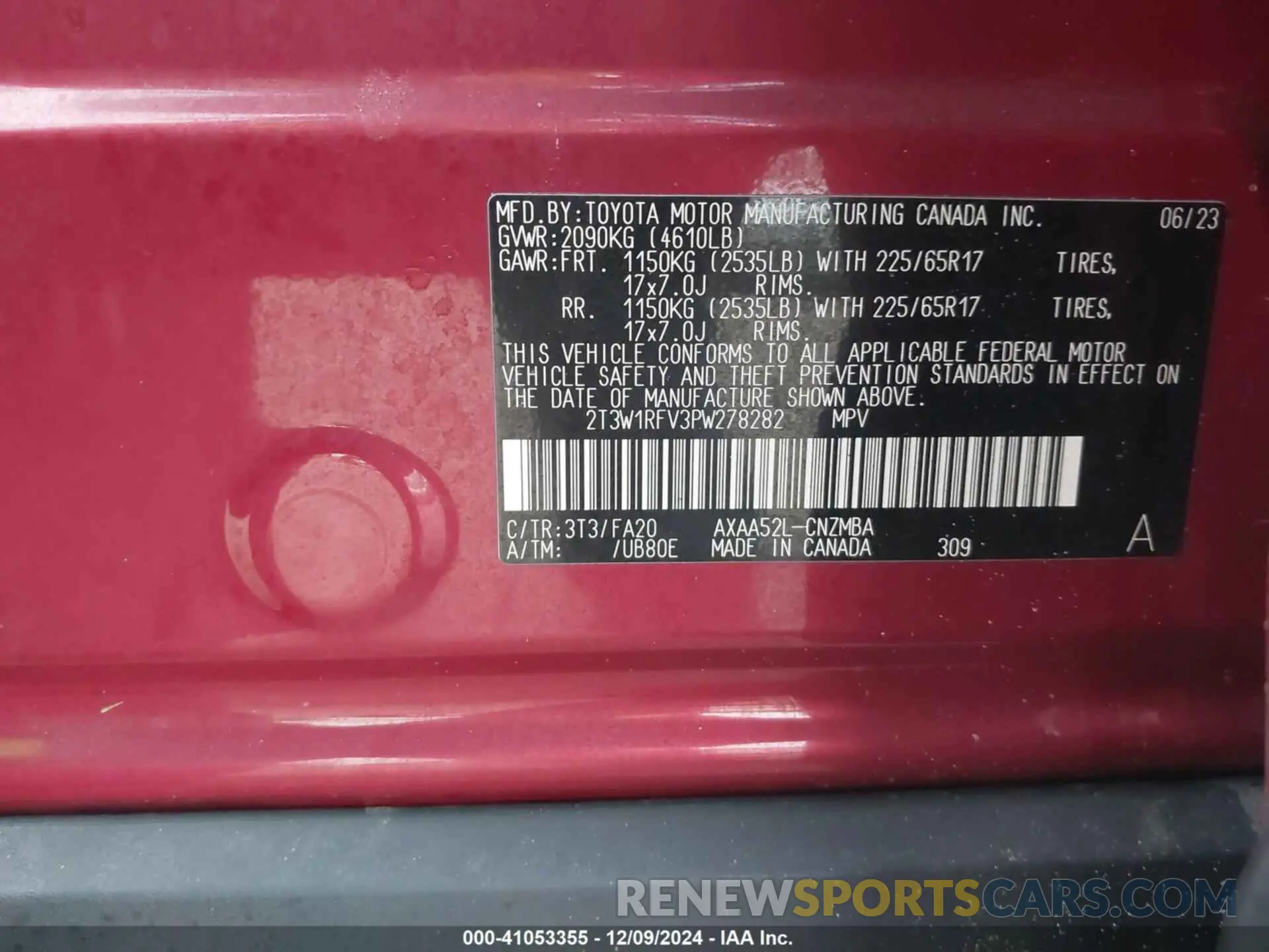 9 Фотография поврежденного автомобиля 2T3W1RFV3PW278282 TOYOTA RAV4 2023