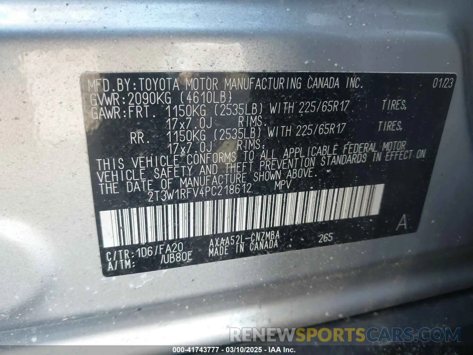 9 Photograph of a damaged car 2T3W1RFV4PC218612 TOYOTA RAV4 2023