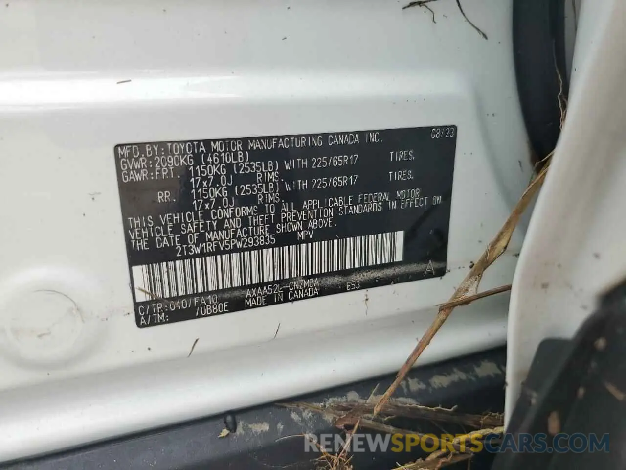 13 Фотография поврежденного автомобиля 2T3W1RFV5PW293835 TOYOTA RAV4 2023