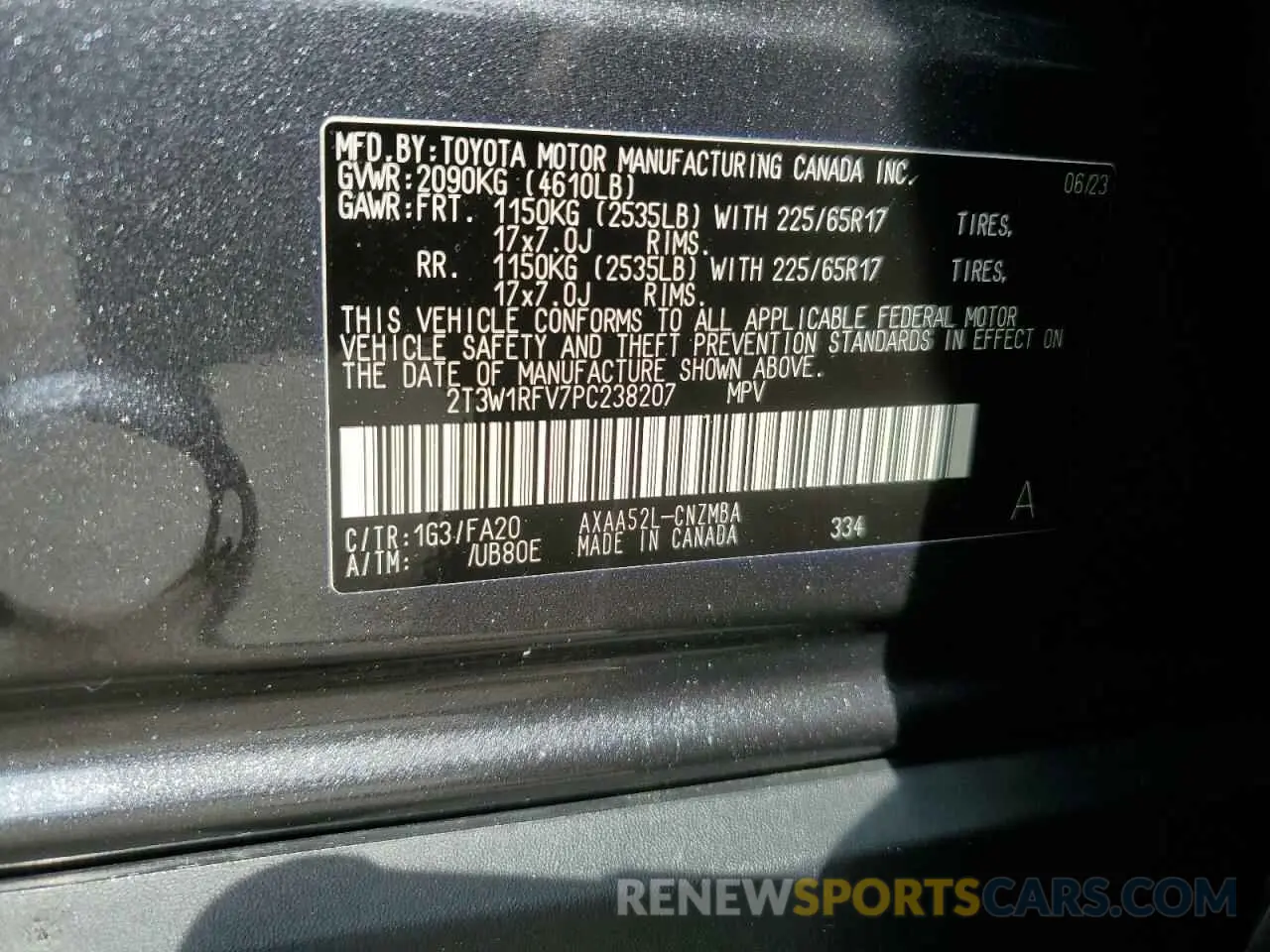14 Фотография поврежденного автомобиля 2T3W1RFV7PC238207 TOYOTA RAV4 2023