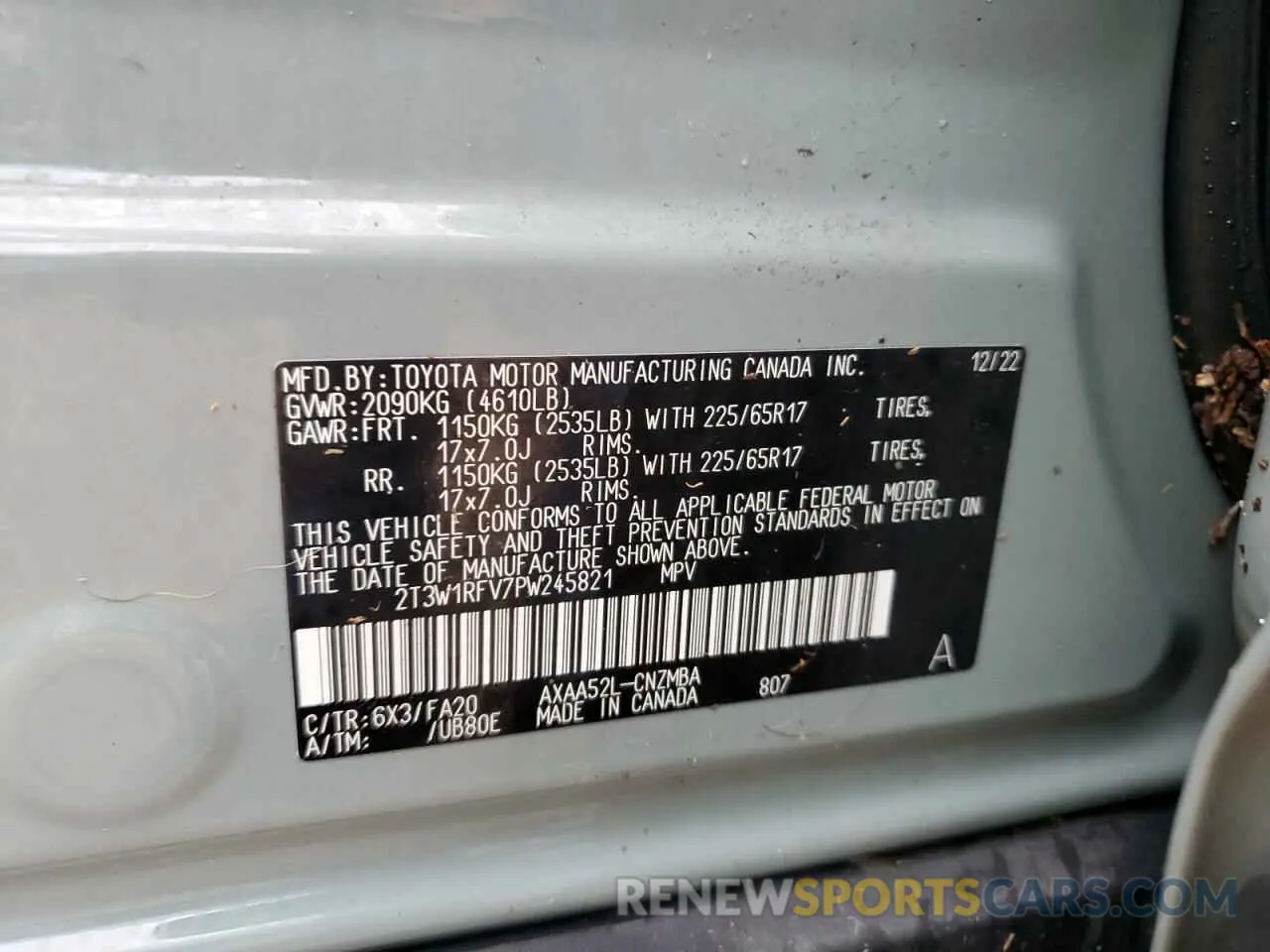 14 Photograph of a damaged car 2T3W1RFV7PW245821 TOYOTA RAV4 2023