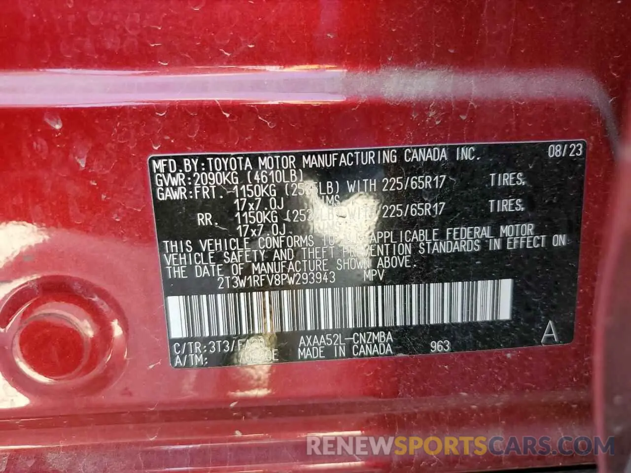12 Фотография поврежденного автомобиля 2T3W1RFV8PW293943 TOYOTA RAV4 2023