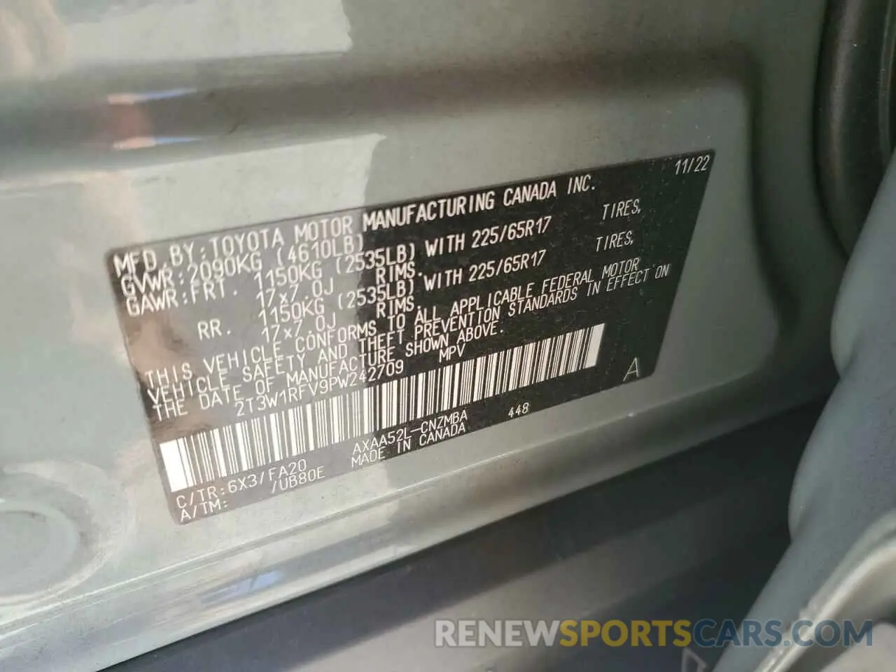 13 Фотография поврежденного автомобиля 2T3W1RFV9PW242709 TOYOTA RAV4 2023
