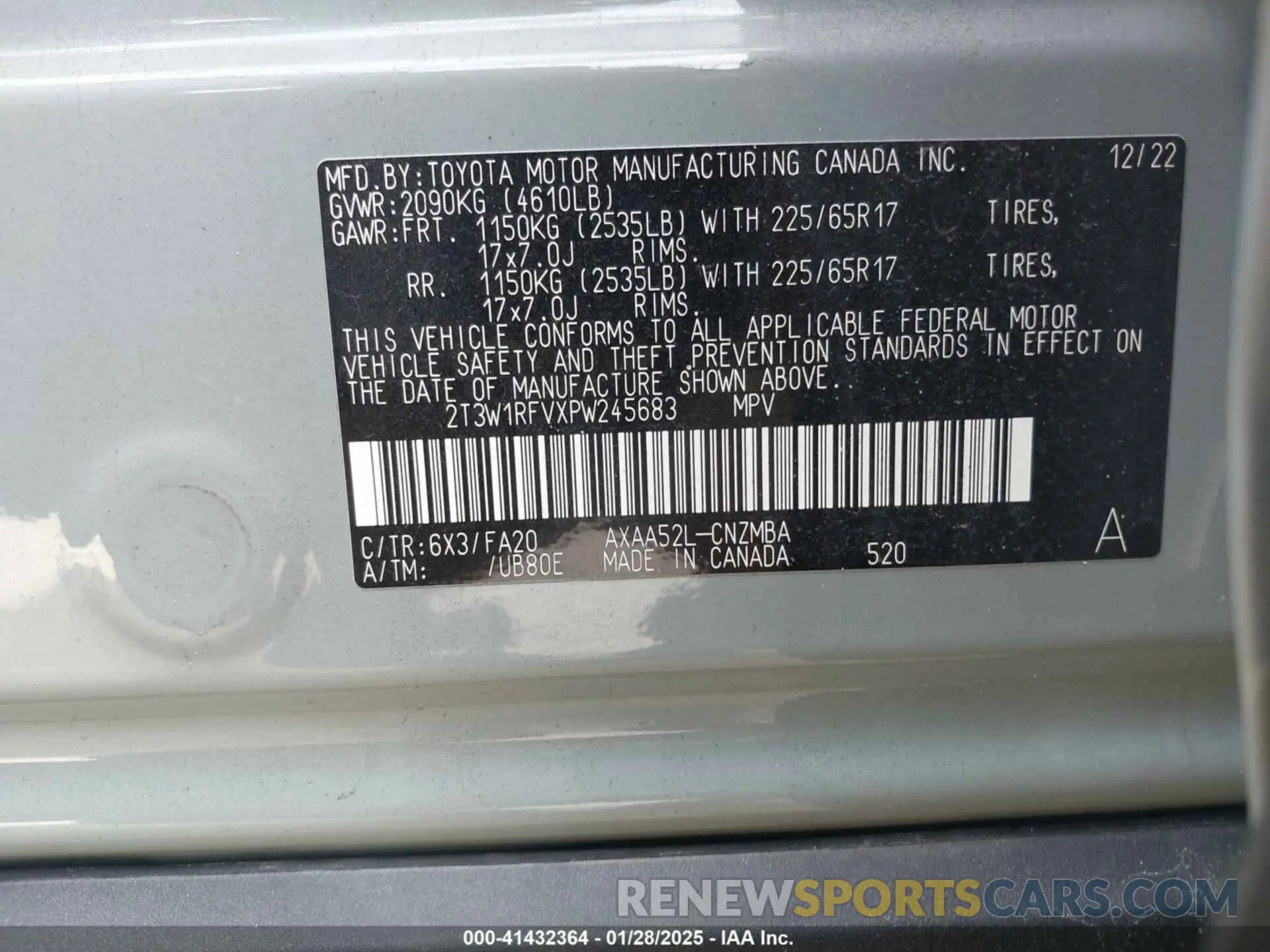 9 Фотография поврежденного автомобиля 2T3W1RFVXPW245683 TOYOTA RAV4 2023
