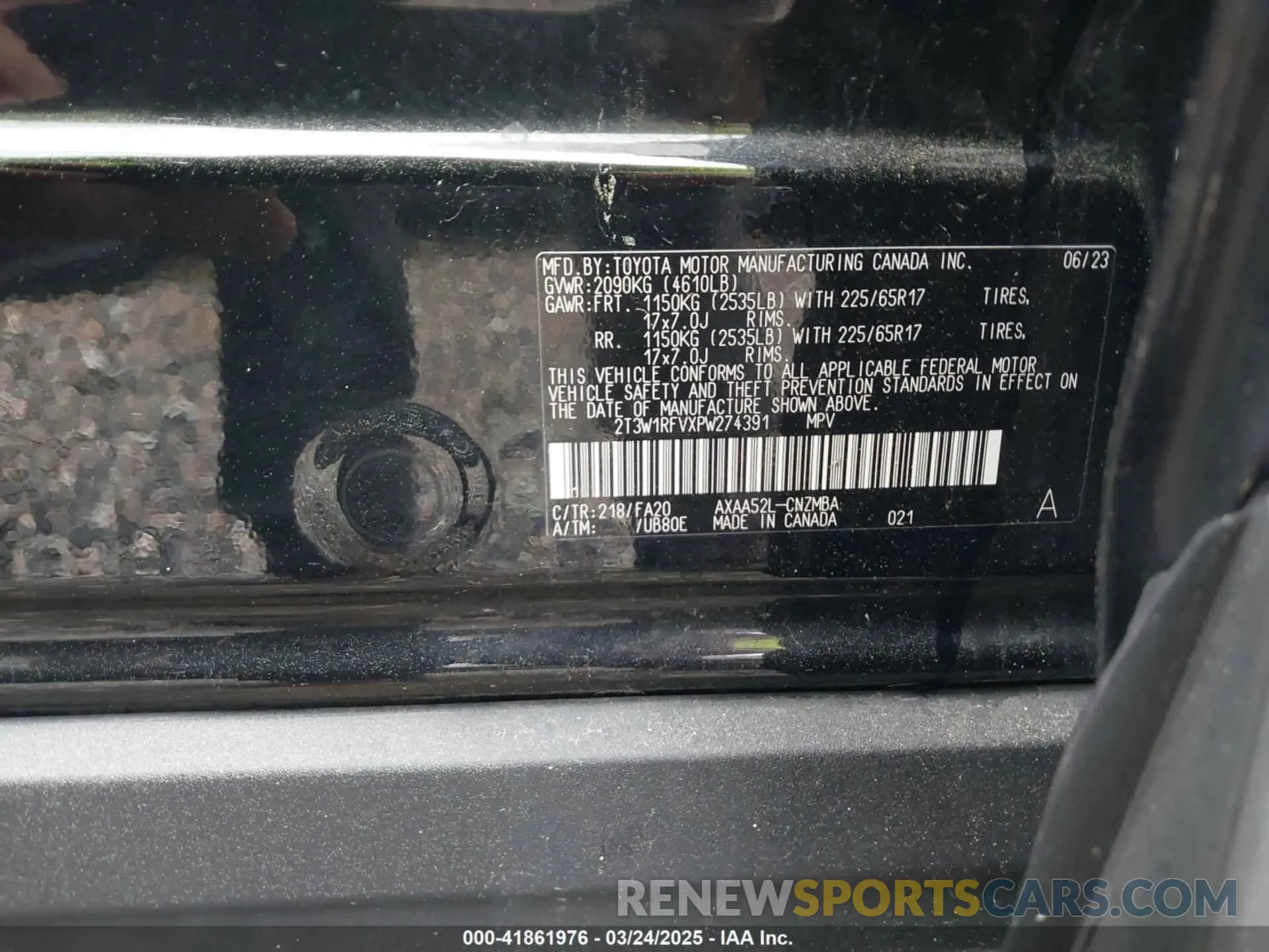 9 Photograph of a damaged car 2T3W1RFVXPW274391 TOYOTA RAV4 2023
