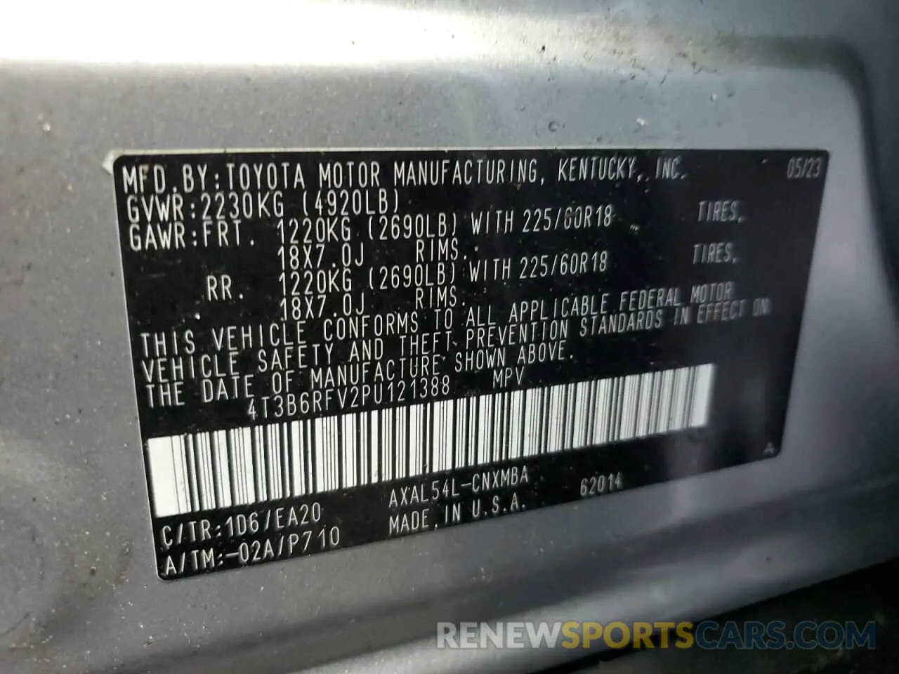 14 Фотография поврежденного автомобиля 4T3B6RFV2PU121388 TOYOTA RAV4 2023