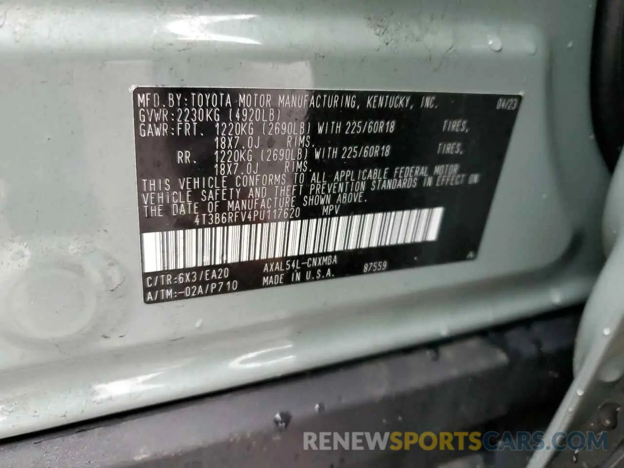 13 Фотография поврежденного автомобиля 4T3B6RFV4PU117620 TOYOTA RAV4 2023