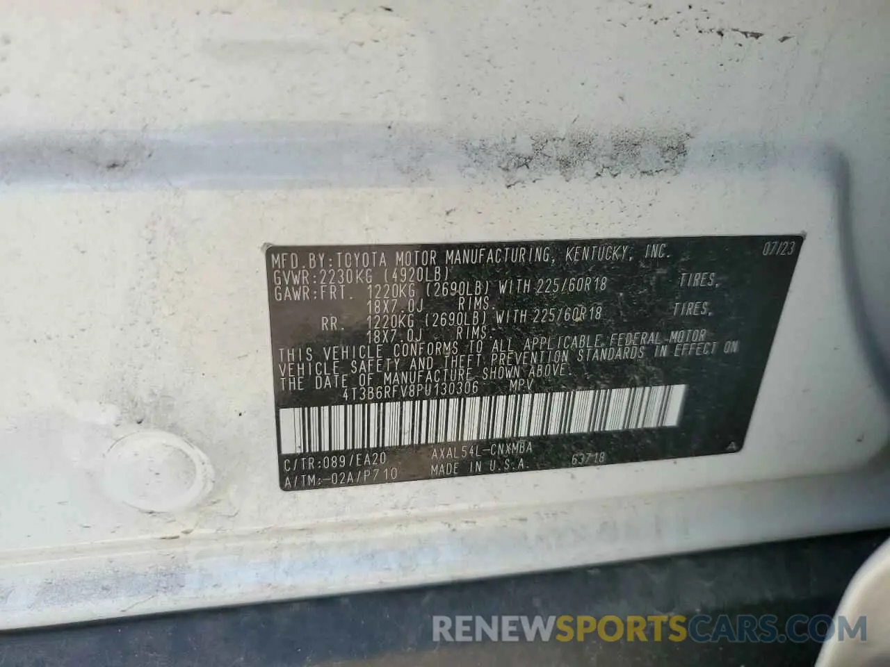 13 Фотография поврежденного автомобиля 4T3B6RFV8PU130306 TOYOTA RAV4 2023