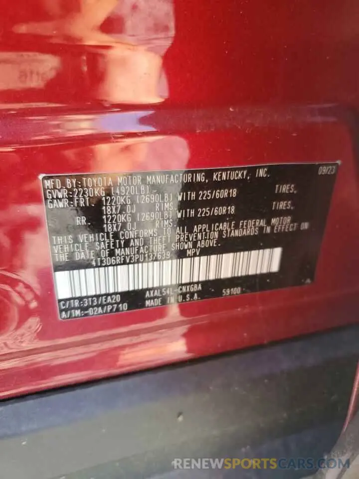 13 Фотография поврежденного автомобиля 4T3D6RFV3PU137639 TOYOTA RAV4 2023