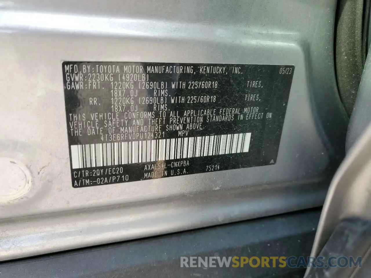13 Фотография поврежденного автомобиля 4T3E6RFV0PU124321 TOYOTA RAV4 2023