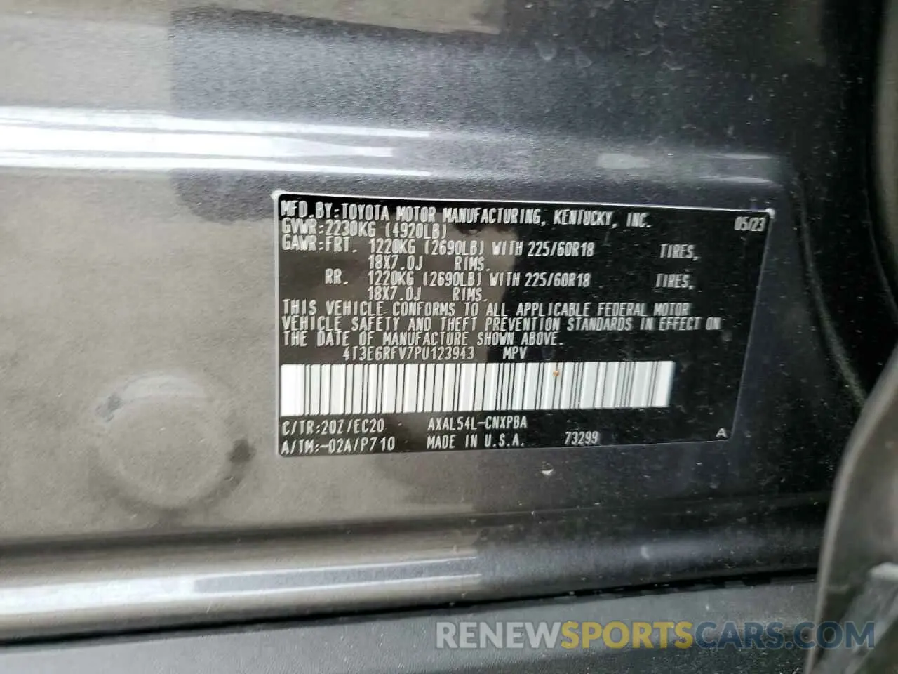 12 Photograph of a damaged car 4T3E6RFV7PU123943 TOYOTA RAV4 2023