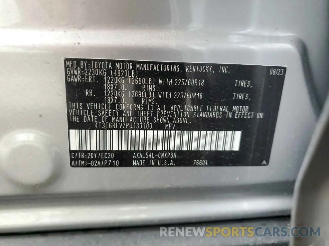 13 Фотография поврежденного автомобиля 4T3E6RFV7PU133100 TOYOTA RAV4 2023