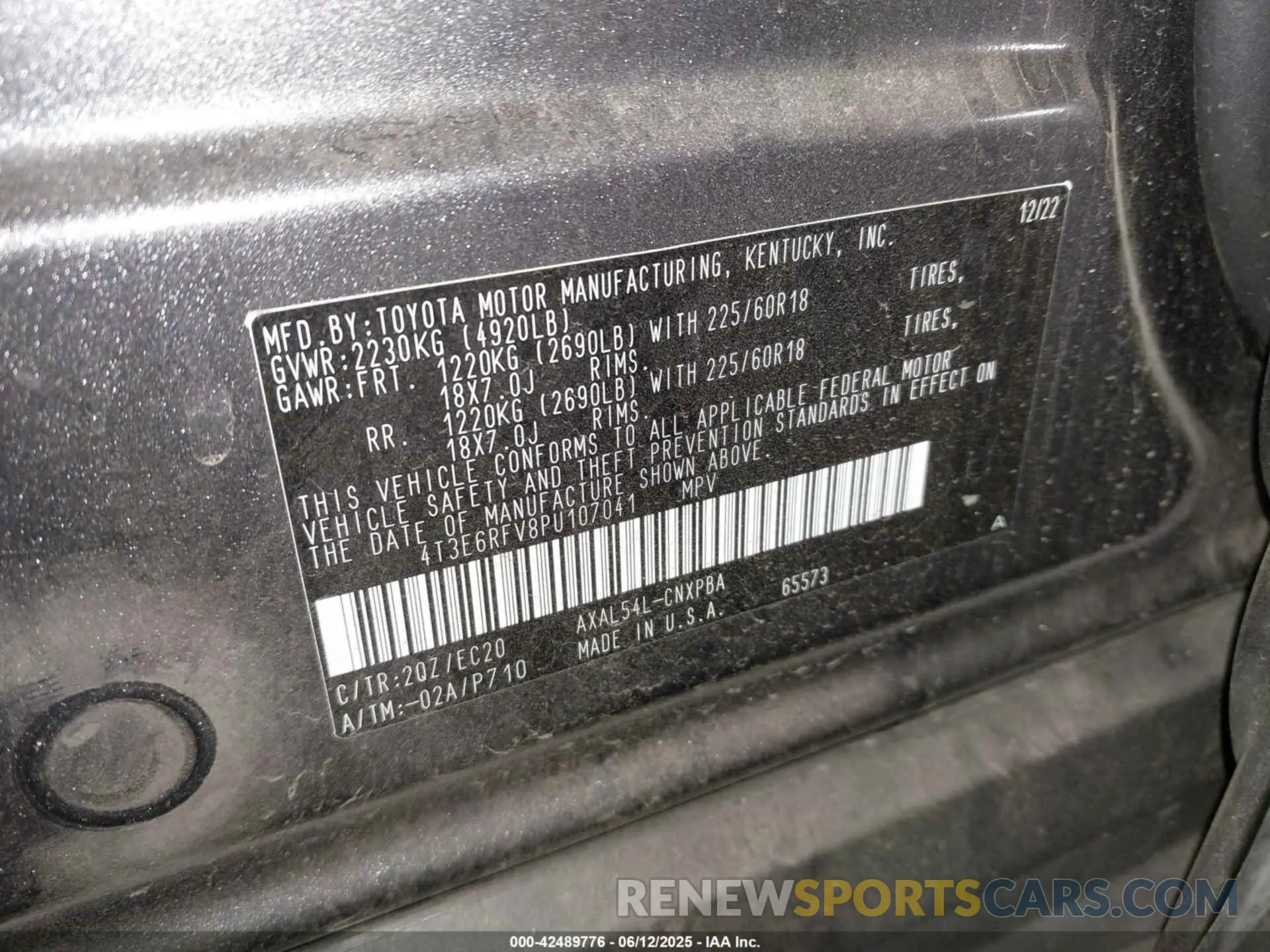 9 Фотография поврежденного автомобиля 4T3E6RFV8PU107041 TOYOTA RAV4 2023
