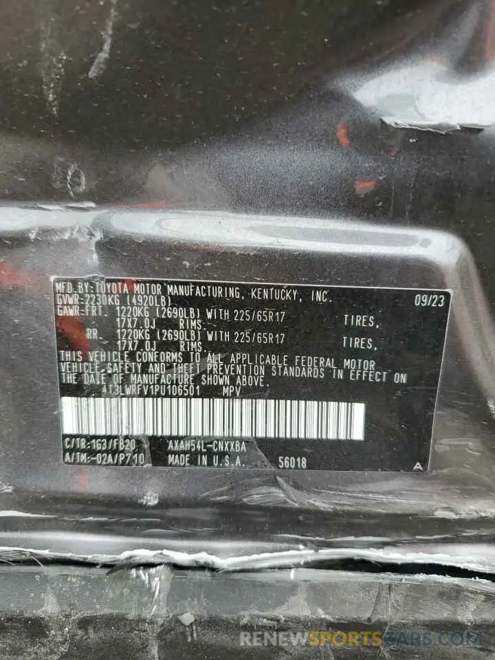 13 Photograph of a damaged car 4T3LWRFV1PU106501 TOYOTA RAV4 2023