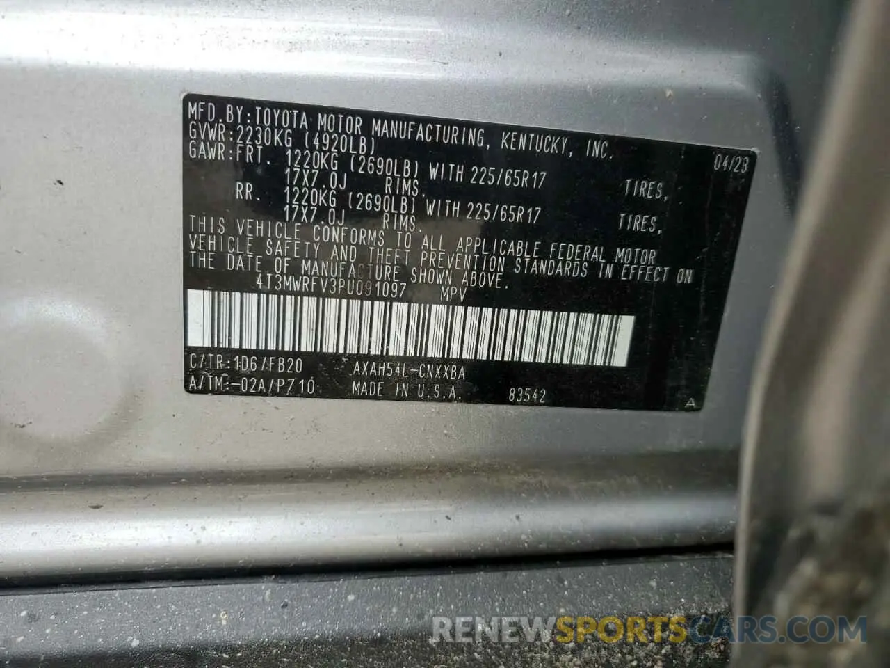 13 Photograph of a damaged car 4T3MWRFV3PU091097 TOYOTA RAV4 2023