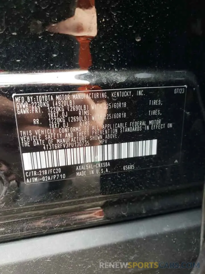 13 Photograph of a damaged car 4T3T6RFV3PU130735 TOYOTA RAV4 2023
