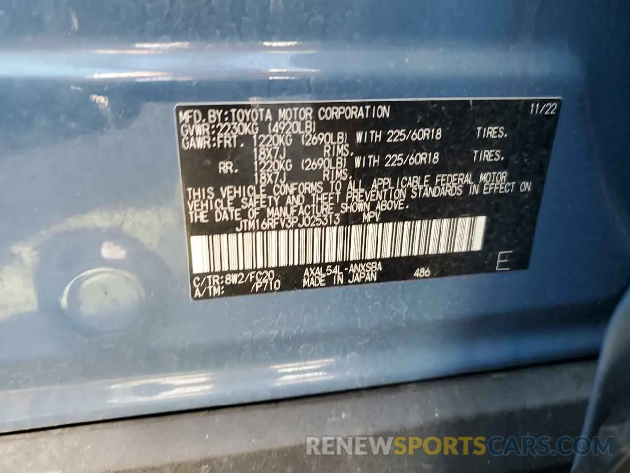 12 Photograph of a damaged car JTM16RFV3PJ025313 TOYOTA RAV4 2023