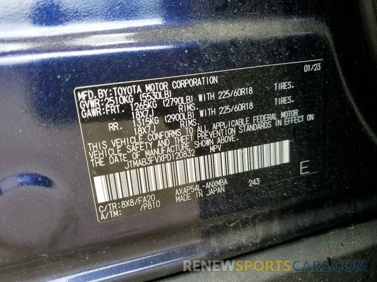14 Photograph of a damaged car JTMAB3FVXPD120832 TOYOTA RAV4 2023