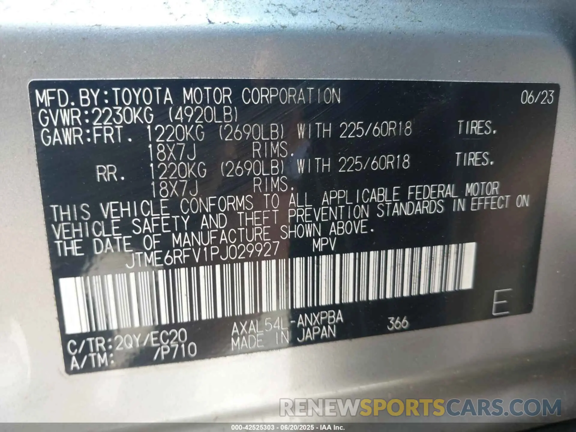 9 Фотография поврежденного автомобиля JTME6RFV1PJ029927 TOYOTA RAV4 2023
