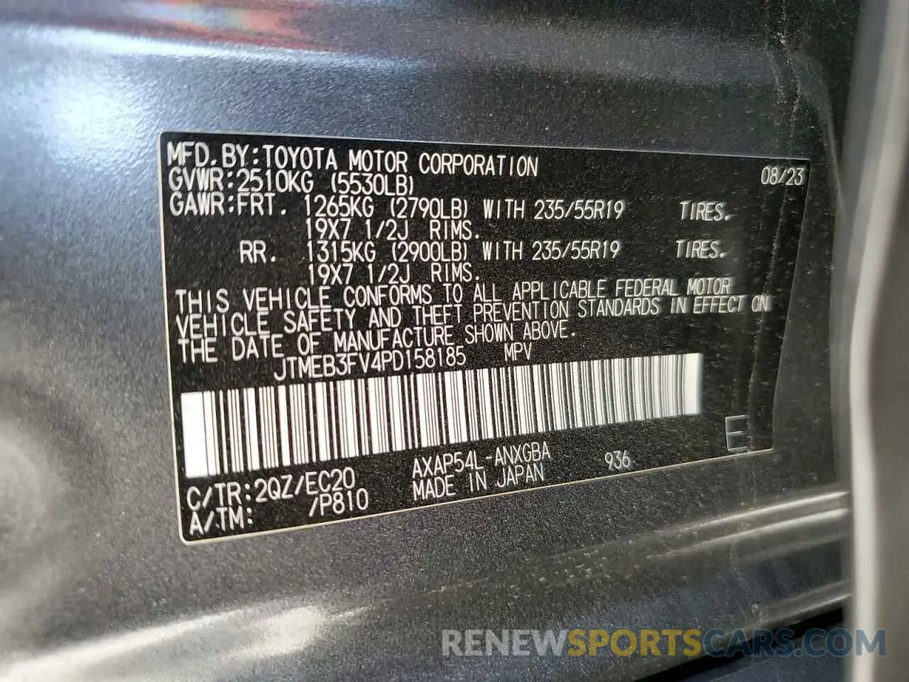 14 Фотография поврежденного автомобиля JTMEB3FV4PD158185 TOYOTA RAV4 2023