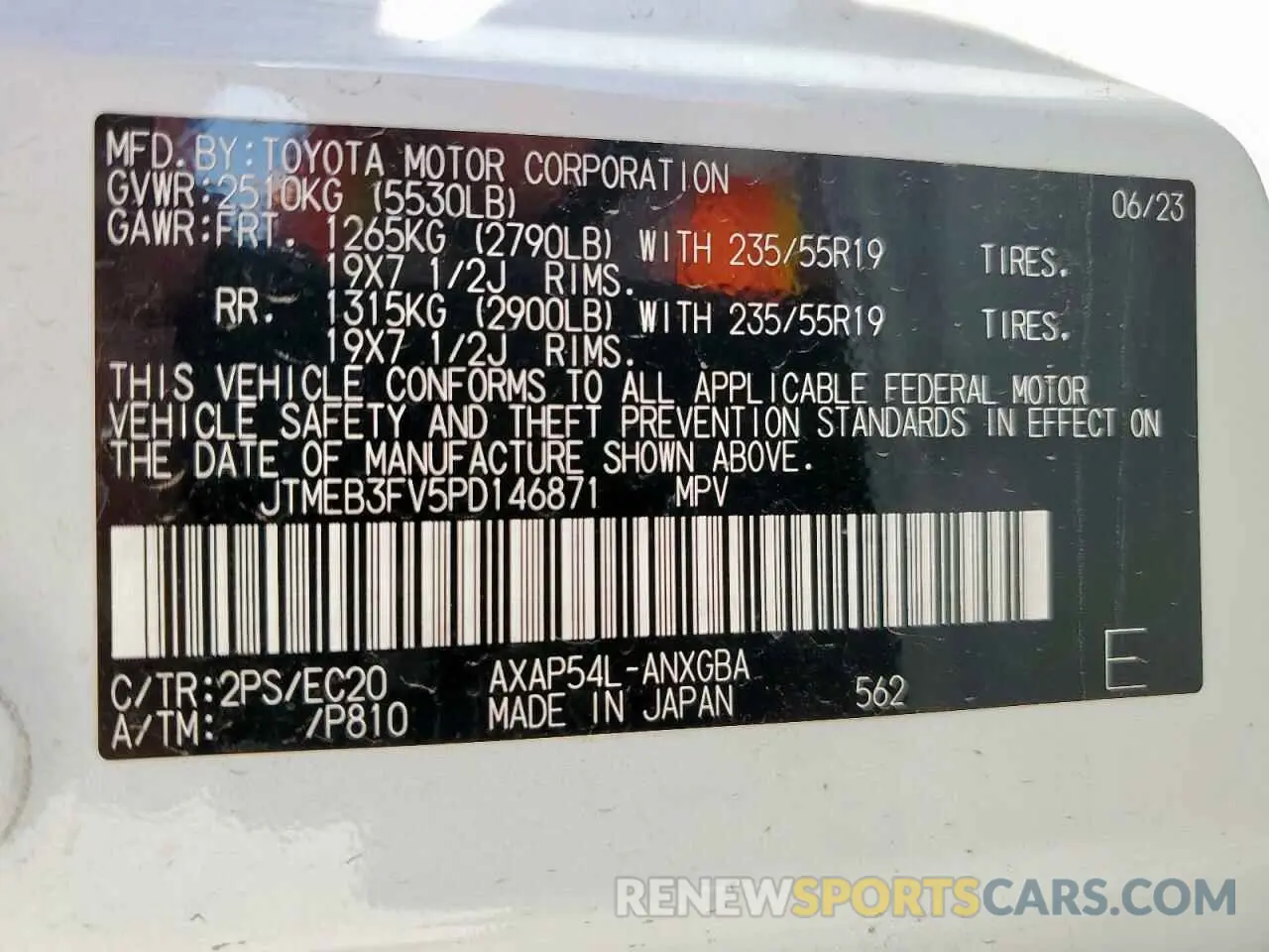 14 Фотография поврежденного автомобиля JTMEB3FV5PD146871 TOYOTA RAV4 2023