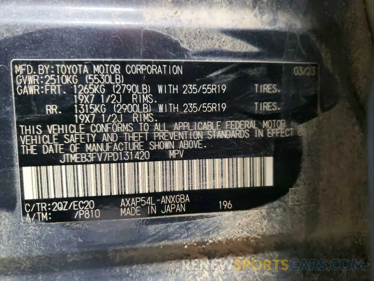 14 Фотография поврежденного автомобиля JTMEB3FV7PD131420 TOYOTA RAV4 2023