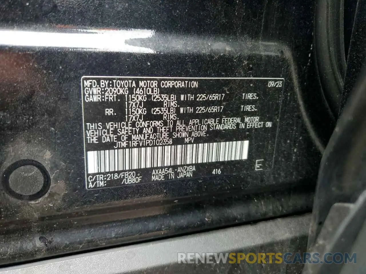 15 Photograph of a damaged car JTMF1RFV1PD102358 TOYOTA RAV4 2023