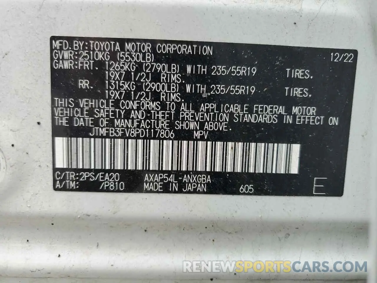 14 Фотография поврежденного автомобиля JTMFB3FV8PD117806 TOYOTA RAV4 2023