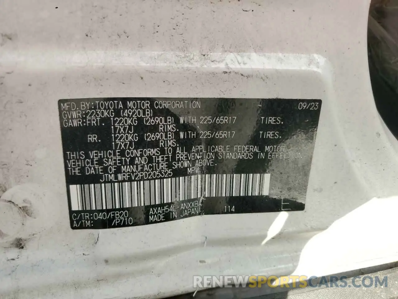 12 Фотография поврежденного автомобиля JTMLWRFV2PD205325 TOYOTA RAV4 2023