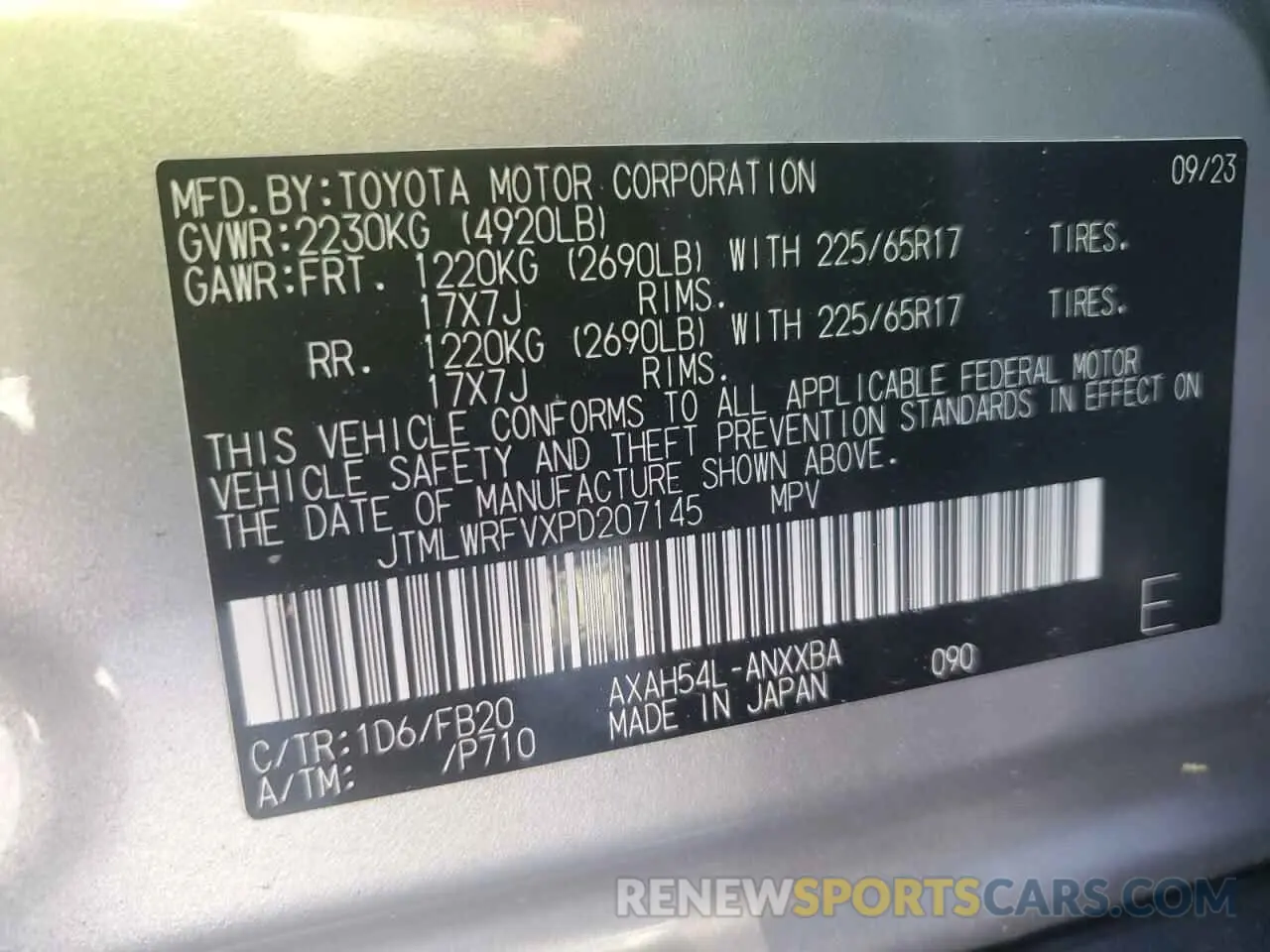 13 Фотография поврежденного автомобиля JTMLWRFVXPD207145 TOYOTA RAV4 2023