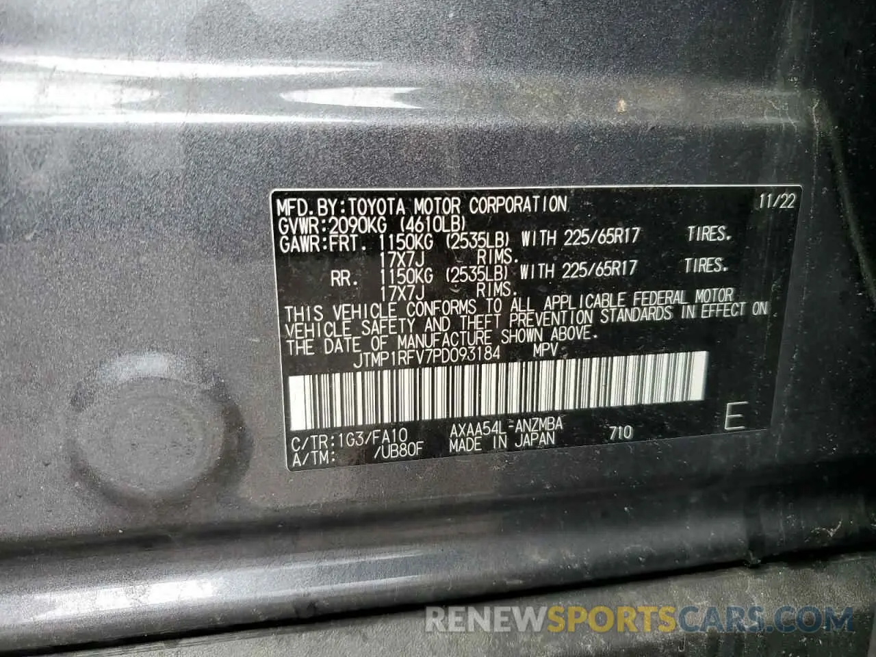 13 Фотография поврежденного автомобиля JTMP1RFV7PD093184 TOYOTA RAV4 2023