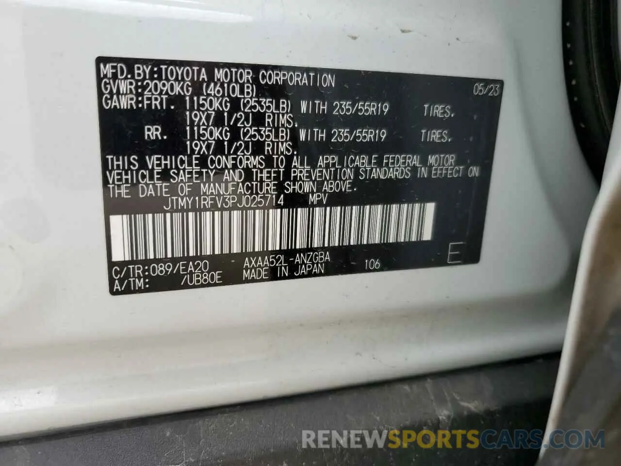 14 Фотография поврежденного автомобиля JTMY1RFV3PJ025714 TOYOTA RAV4 2023
