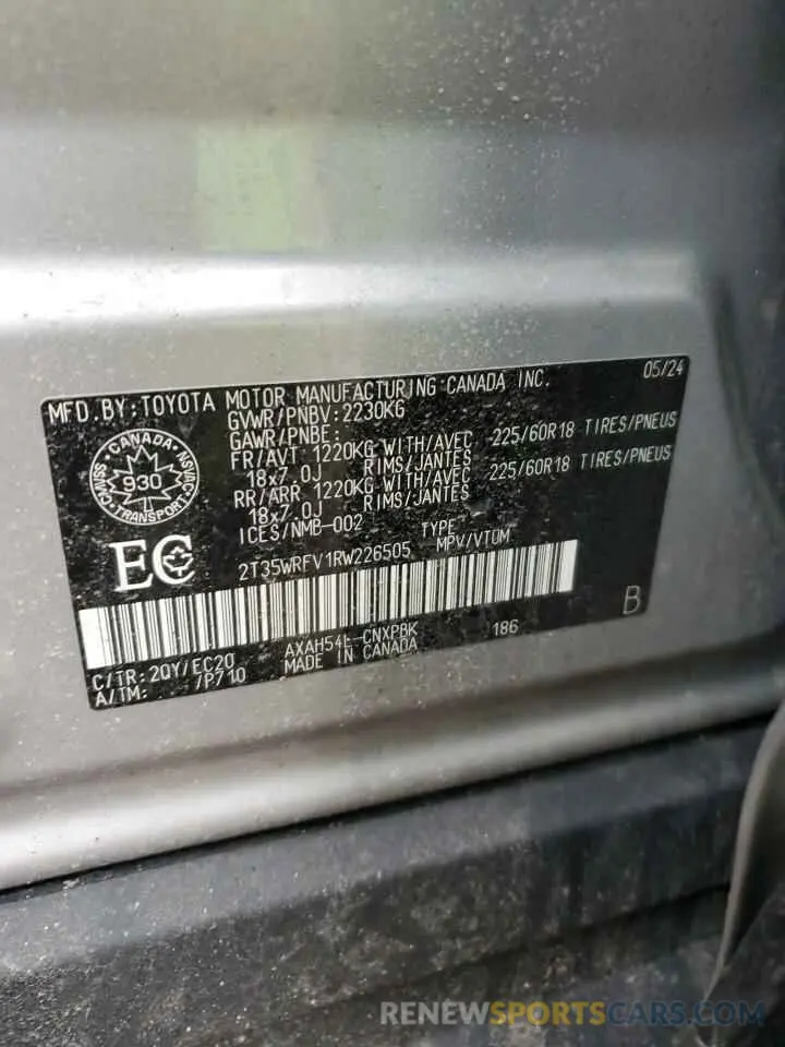 13 Photograph of a damaged car 2T35WRFV1RW226505 TOYOTA RAV4 2024