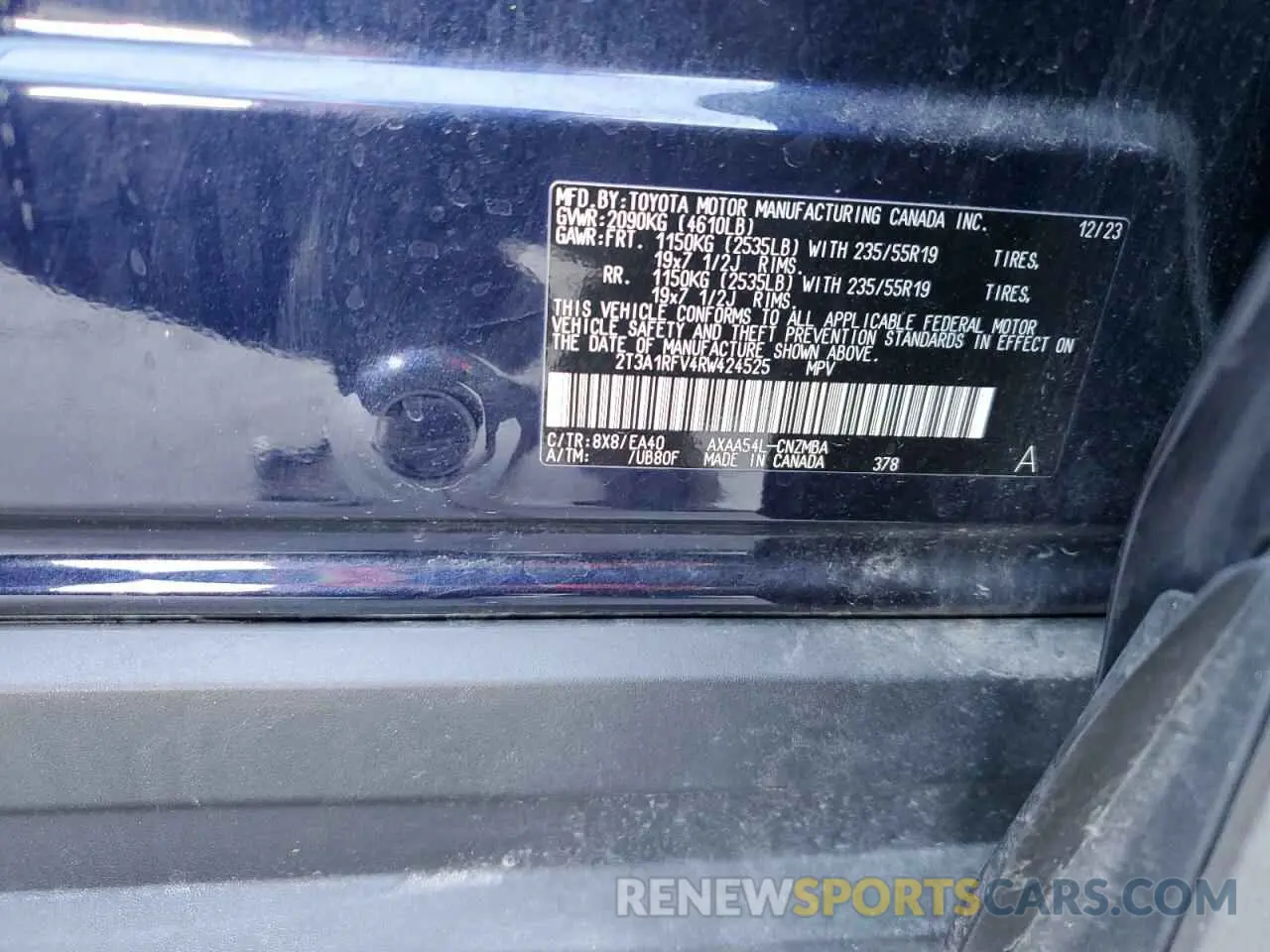 13 Фотография поврежденного автомобиля 2T3A1RFV4RW424525 TOYOTA RAV4 2024