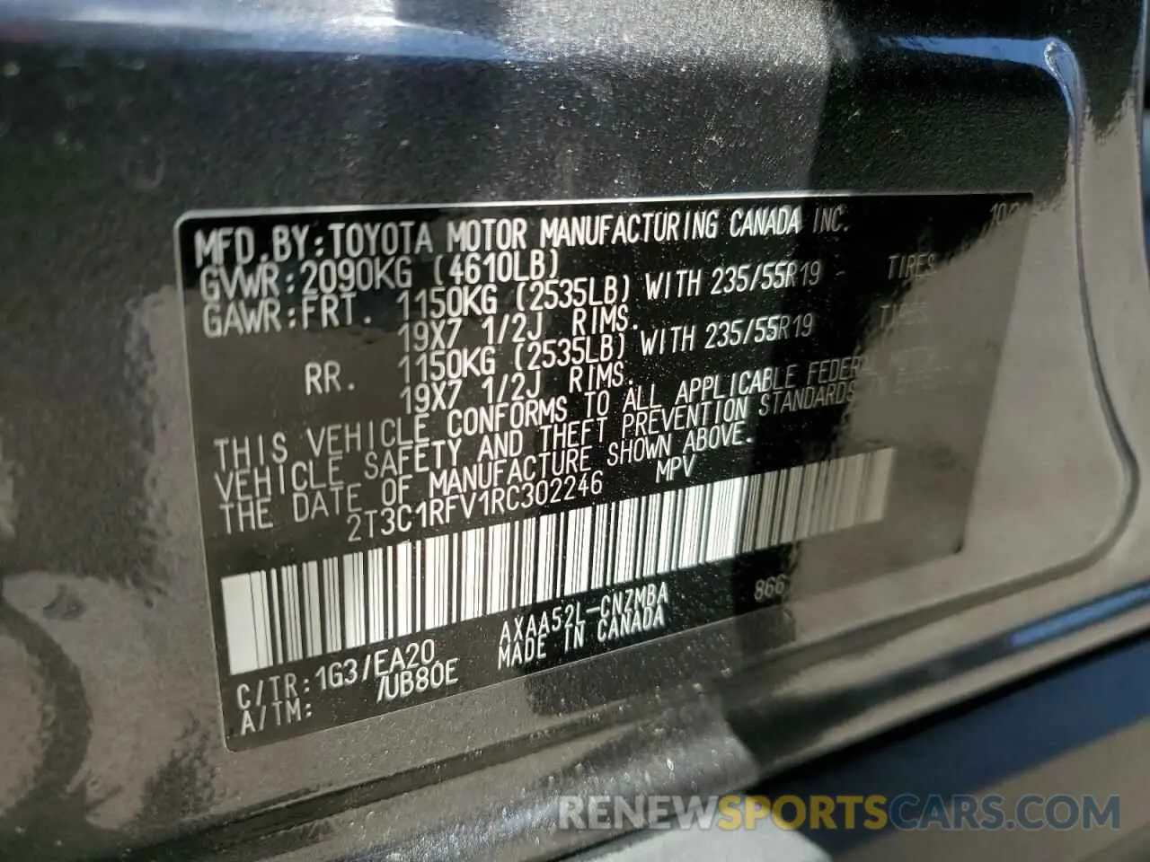 12 Photograph of a damaged car 2T3C1RFV1RC302246 TOYOTA RAV4 2024