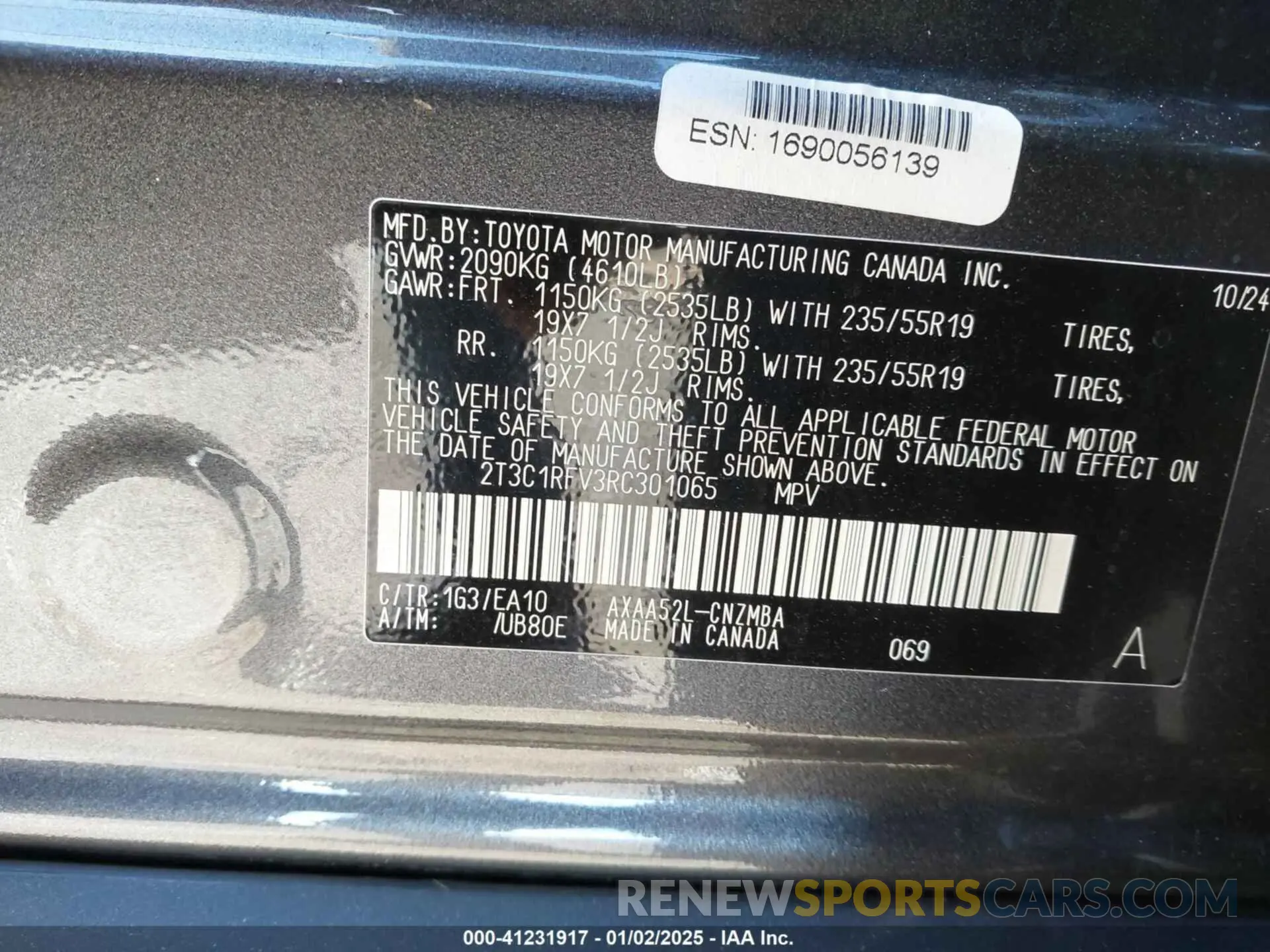 9 Photograph of a damaged car 2T3C1RFV3RC301065 TOYOTA RAV4 2024