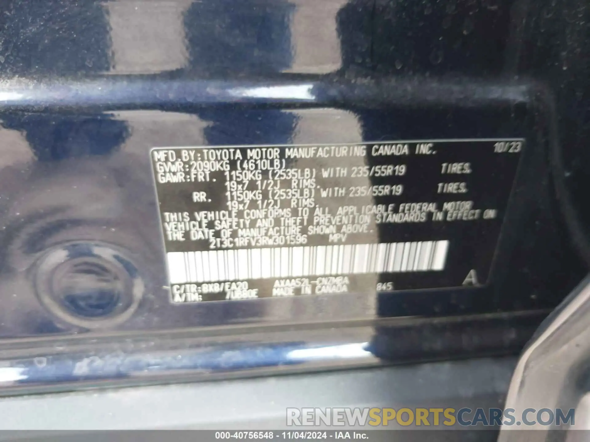 9 Photograph of a damaged car 2T3C1RFV3RW301596 TOYOTA RAV4 2024