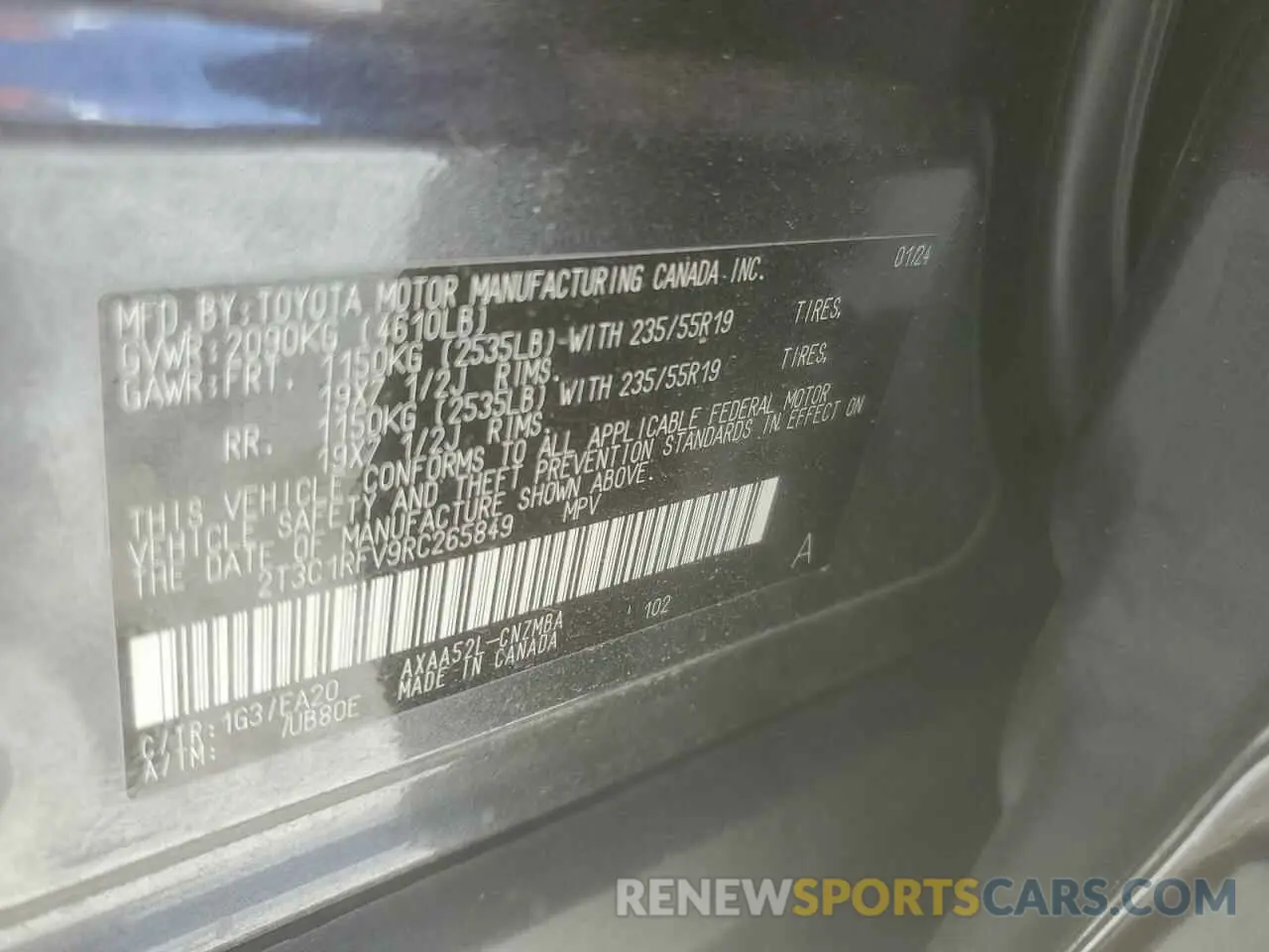 14 Фотография поврежденного автомобиля 2T3C1RFV9RC265849 TOYOTA RAV4 2024