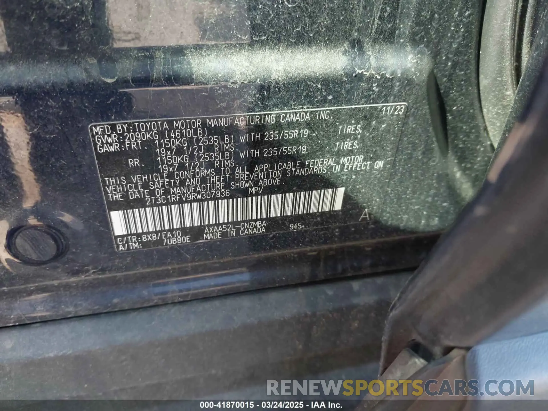 9 Photograph of a damaged car 2T3C1RFV9RW307936 TOYOTA RAV4 2024