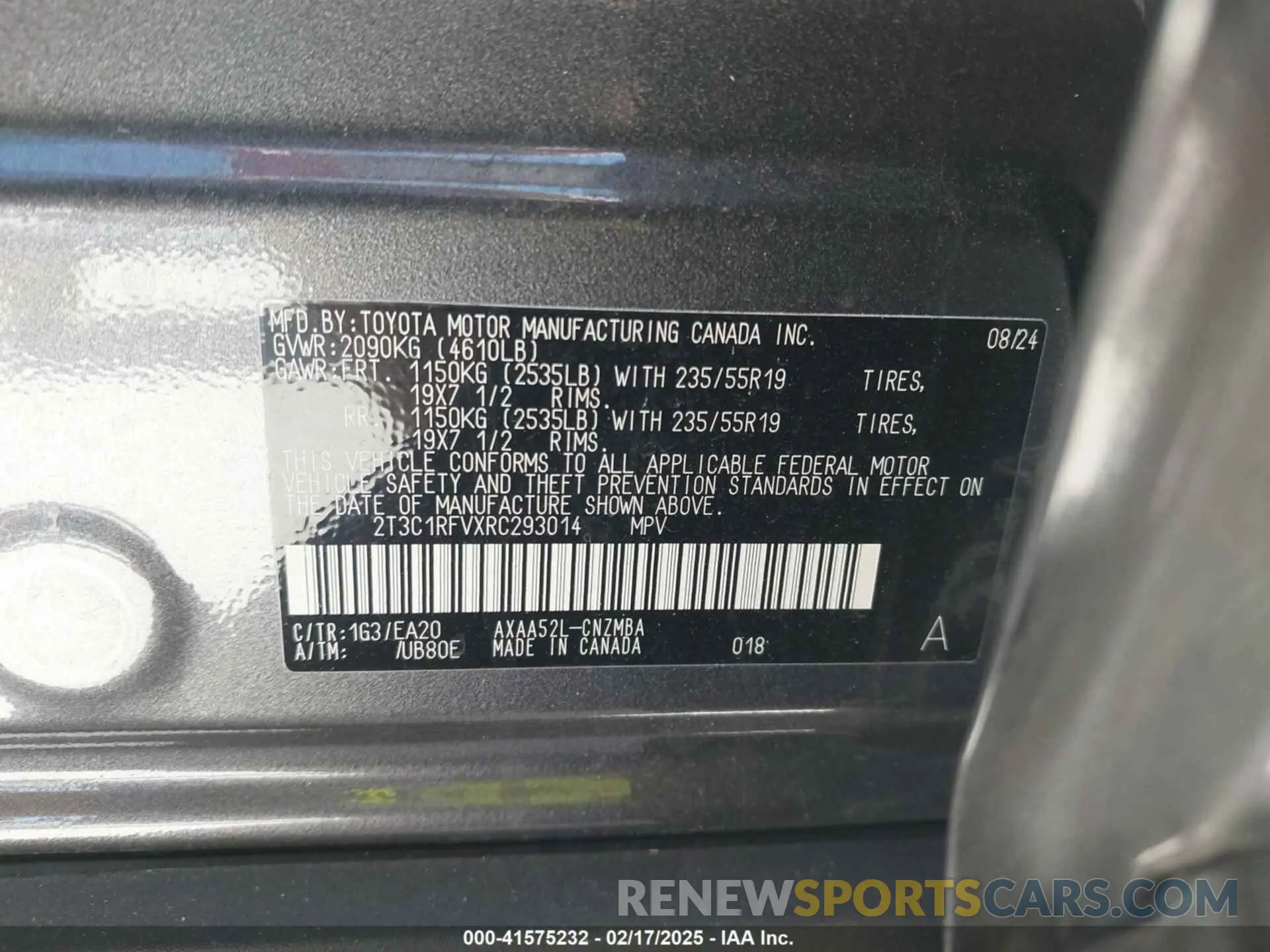 9 Photograph of a damaged car 2T3C1RFVXRC293014 TOYOTA RAV4 2024