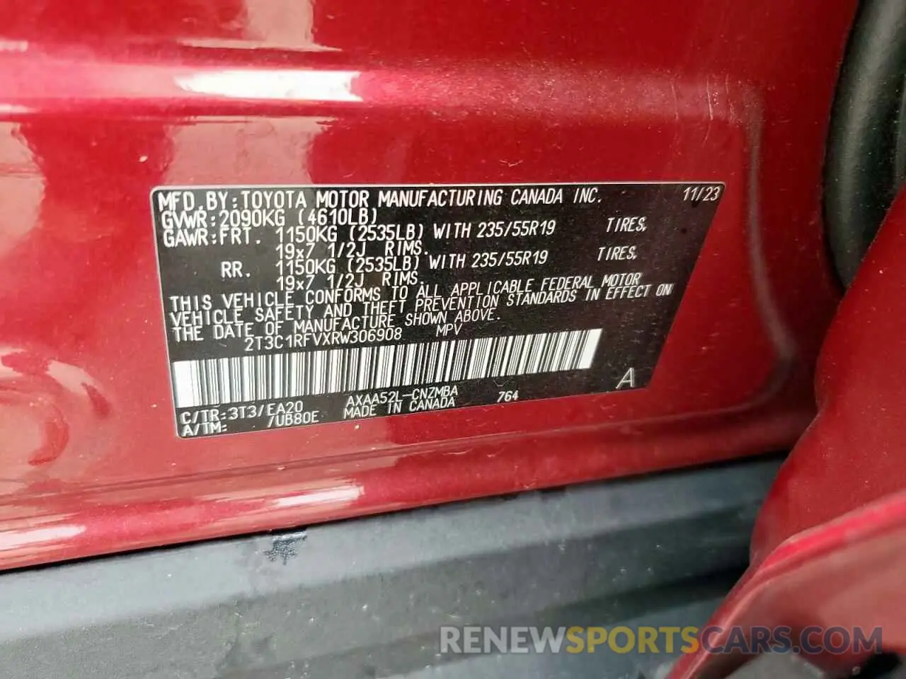 15 Фотография поврежденного автомобиля 2T3C1RFVXRW306908 TOYOTA RAV4 2024