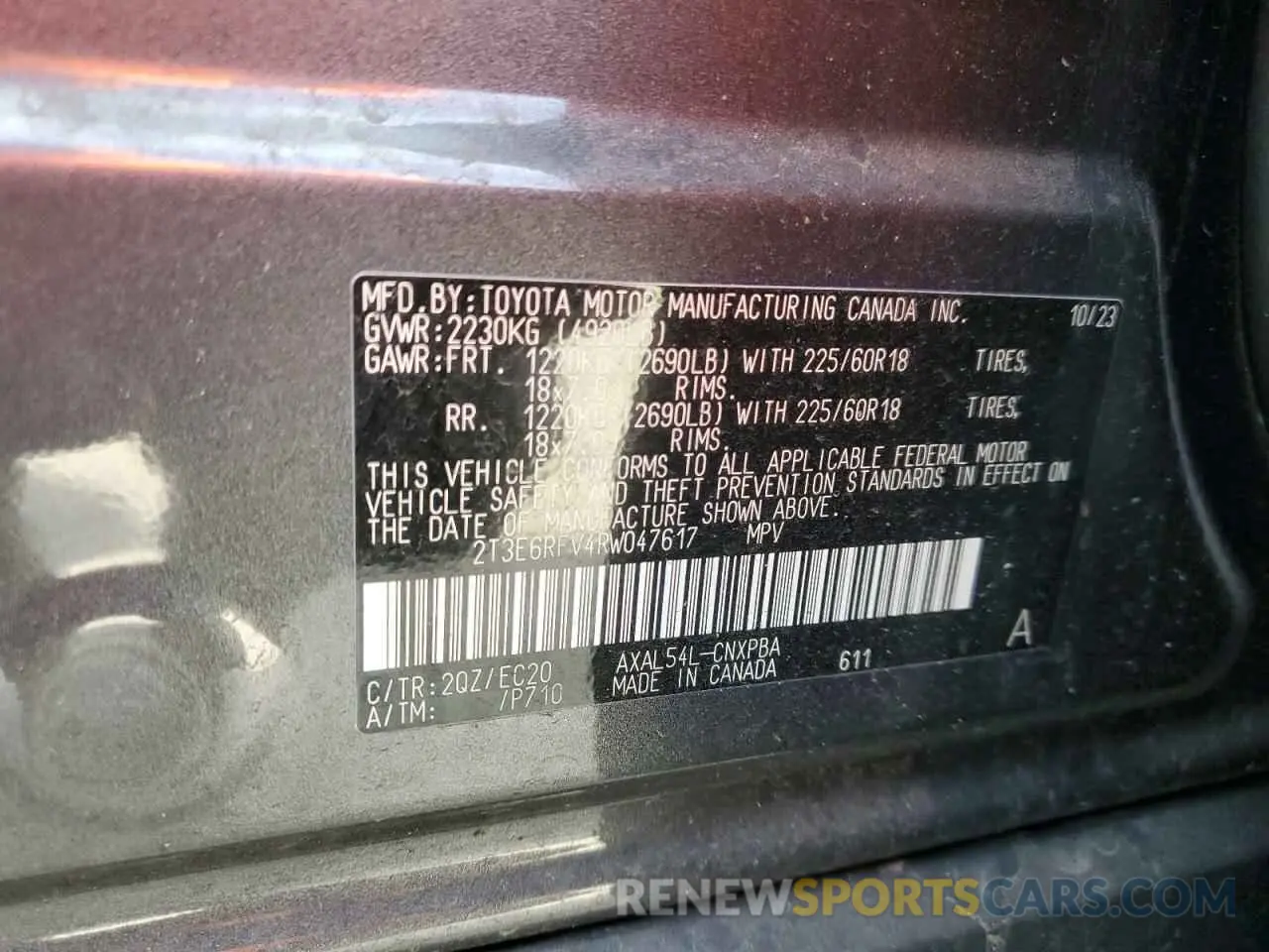 15 Фотография поврежденного автомобиля 2T3E6RFV4RW047617 TOYOTA RAV4 2024